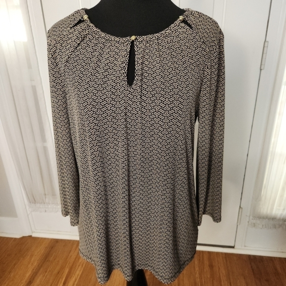 Liz‎ Claiborne Geometric Scoop Neck Blouse Size SP